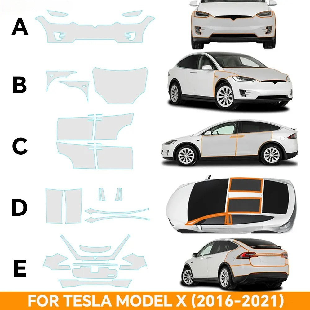 Logo Model Kit - ฟิล์มกันรอยใส TPU PPF สำหรับรถยนต์ Tesla Model