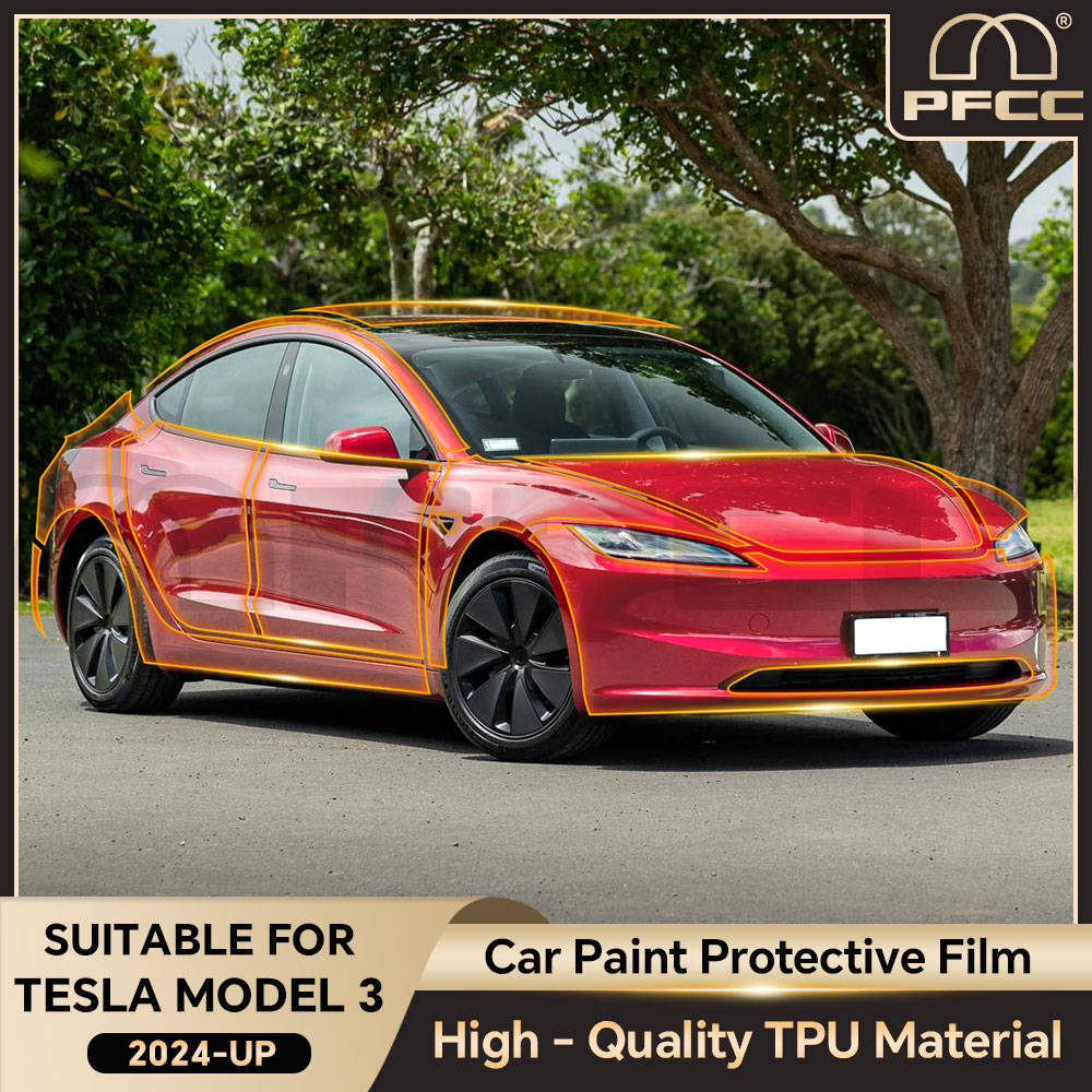Logo Model Kit - สีป้องกันฟิล์มสําหรับTeslaรุ่น 3 Highland 2024 8.5 หนาPre-CutรถClear