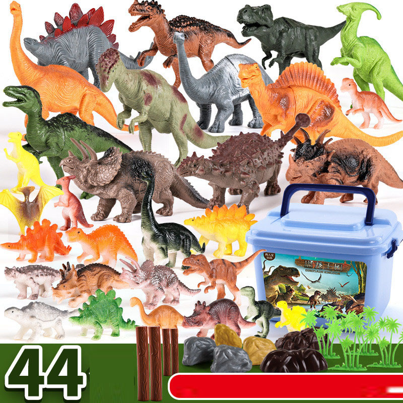Model Kit Dinosaur Bandai - ชุดไดโนเสาร์จูราสสิก44ชิ้น, แบบจำลองไทรันโนซอรัสเร็กซ์เทโกซอรัสจำลองตุ๊กตาขยับแขนขาได้ของเล่นเด็กของขวัญพร้อมกล่อง