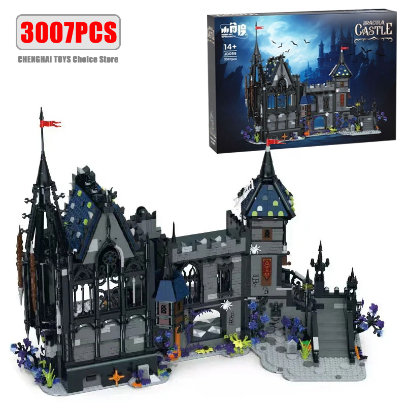 Model Kit Expert - ตัวต่อสร้างสรรค์ 3007 ชิ้น ชุดสร้างปราสาทดรัคคูล่า วิวถนน สถาปัตยกรรม