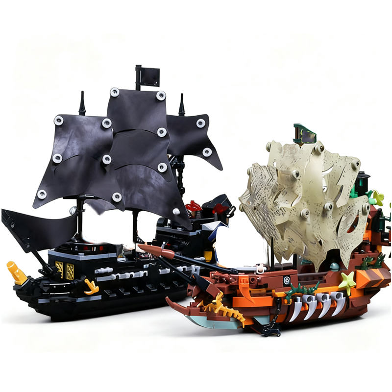 Lego Set Creator - ตัวต่อเรือโจรสลัด MOC สุดสร้างสรรค์ ชุดตัวต่อเมือง พร้อมฟิกเกอร์ ของเล่นเสริมพัฒนาการสำหรับเด็กผู้ชาย